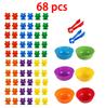 Colorful Counting Bears With Sorting Cups  Tweezers Toddler Counting  Color Sorting Educational Toy Gift For Kids Boys Girls