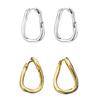 1 Pair Geometric Huggie Hoop Earrings for Women, Casual Simple Earrings, Lightweight Minimalist Jewelry for Party Daily Wear