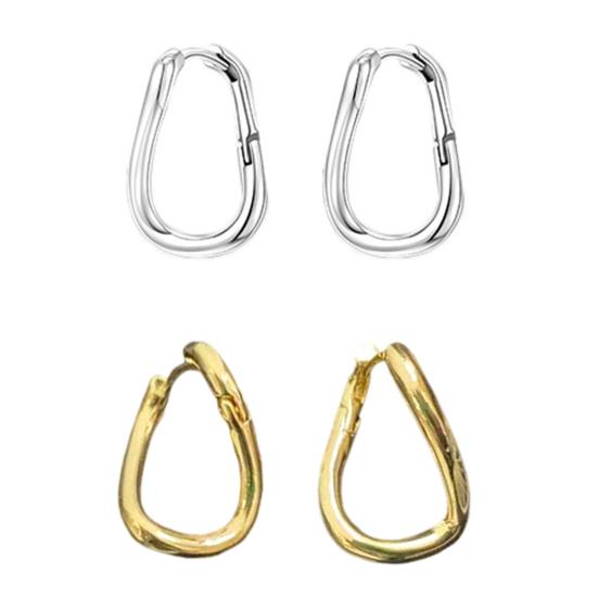 1 Pair Geometric Huggie Hoop Earrings for Women, Casual Simple Earrings, Lightweight Minimalist Jewelry for Party Daily Wear