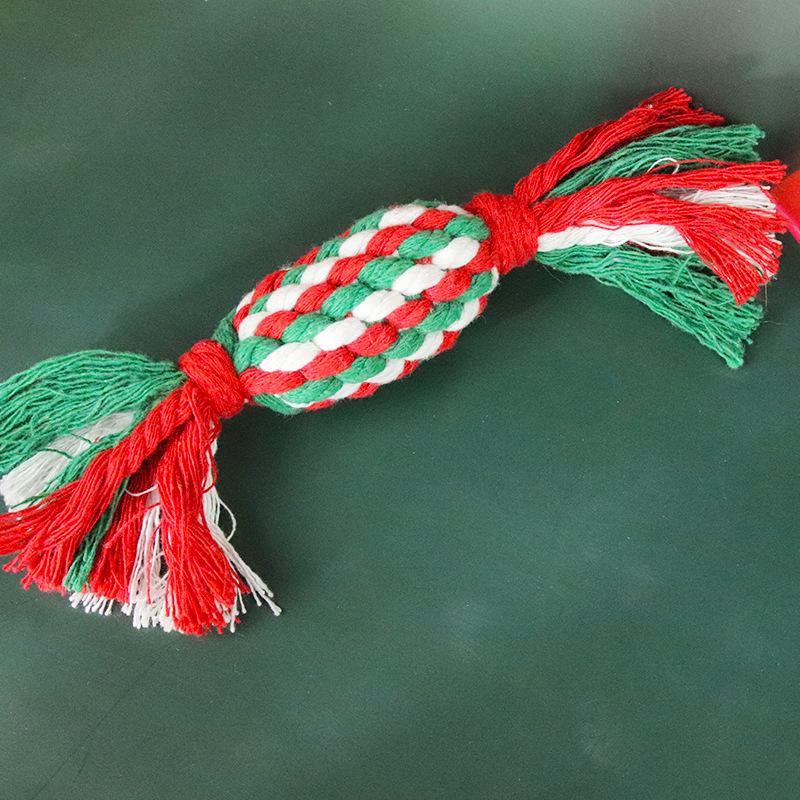 

Christmas Dog Toy Cotton Rope Knot Interactive Ball For Puppy Chihuahua Large Dogs Toothbrush Chew Safe Pet Toys For All Sizes