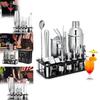 Modern Stainless Steel Cocktail Shaker Set With 25 Piece Bar Tools For Mixology