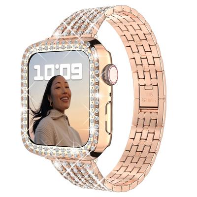 Metall Diamant Armband + Fall Für Apple Uhr 45mm 44mm 42mm 41mm 40mm 38mm Frau Armband Armband Für iwatch 8 7 6 5 4 3 SE band