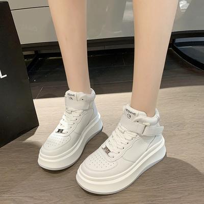 High Top Women's Platform Shoes Autumn New Casual Sports Shoes Girls Thick Soled Small White Shoes Soft Soled Running Sneakers