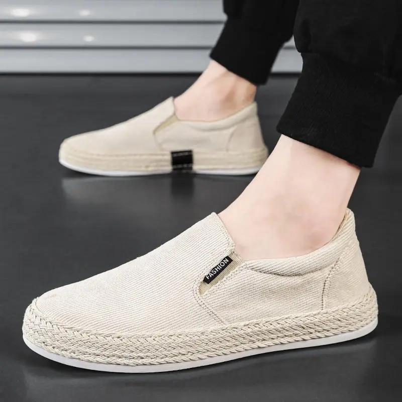 Fashion Sneakers Slip-on Soft Man Shoe Lightweight Minimalist Retro Designer Luxury Size 44 Casual Shoes for Men Non-leather Vulcanize