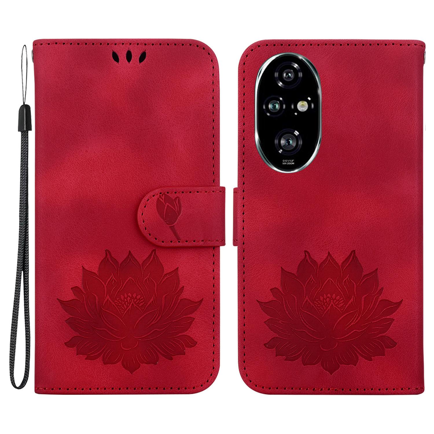 

For Honor 200 Pro 5G Case Lotus Imprint Leather Wallet Phone Cover E