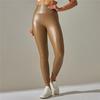 Leggings High Waist Yoga Sports Women Pants Elastic Pu Leather High