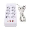 5.91ft Power Strip 8 AC Outlets 5 USB Ports Flame Retardant Power Strip for Office Dorm Home Use EU Plug 100   240V