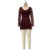 European and American style women's clothing autumn new fashionable and sexy V-neck long-sleeved lace slim-fit dress women