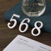 Stainless Steels Door Number with Backing Adhesive 5*3cm House Number Apartment Door Number for Outdoor Hotel Home Mailbox Label