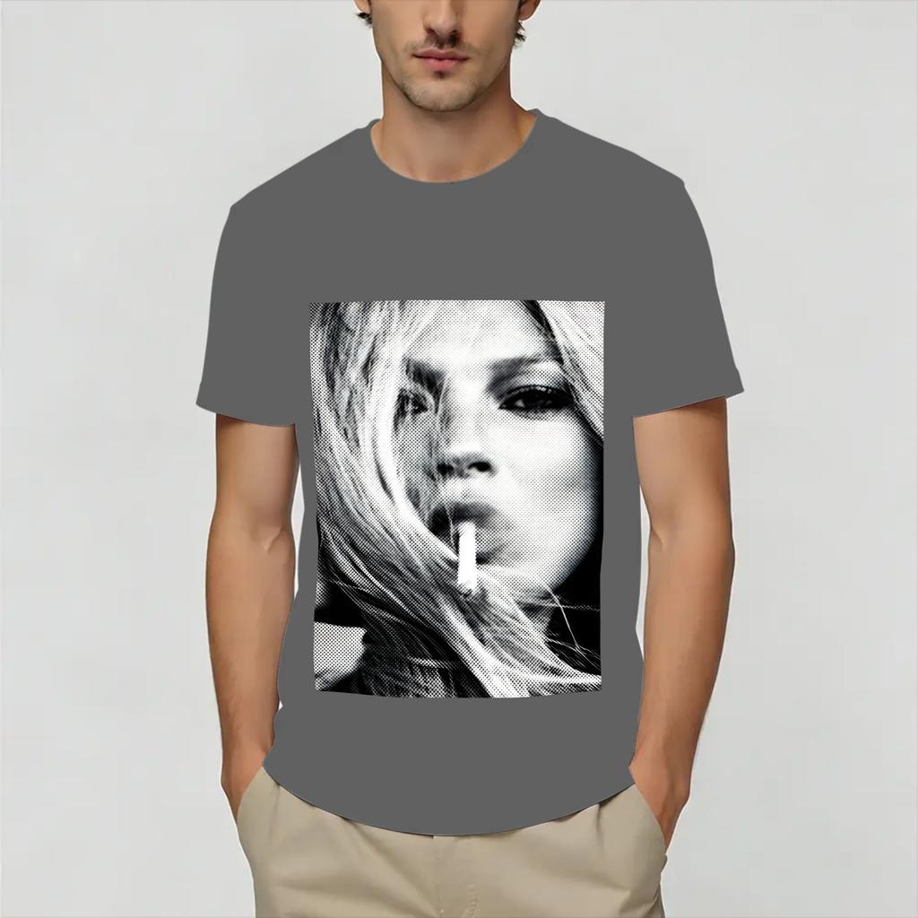 T-shirt Unisex Kate Moss T-shirt Tempo Libero Manica Corta Girocollo T-shirt Cotone Idea Regalo Abbigliamento
