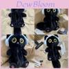 Fluffy Black Cat Pen Case With Large Capacity Student Stationery Organizer For Cute Desk Decor