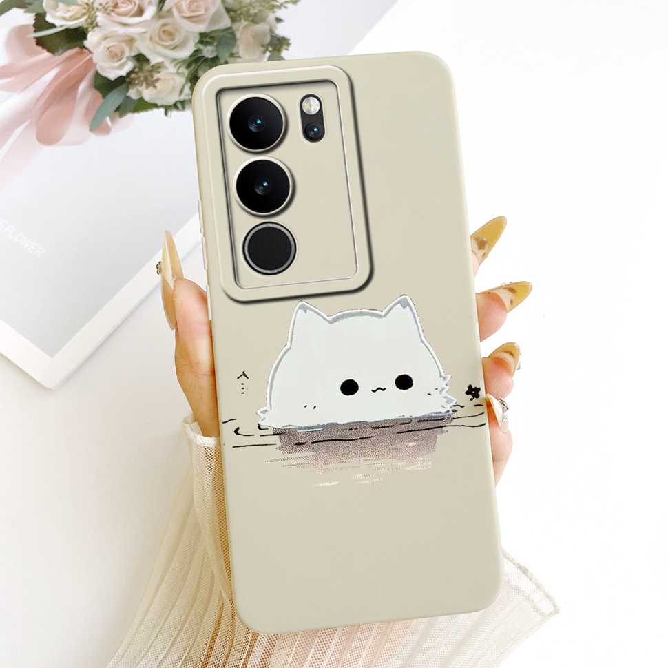 For Vivo S17 V2283A Case Cute Cartoon Cat Butterfly Silicone Back Cover For Vivo S17 S17 Phone Protection Cases Fundas