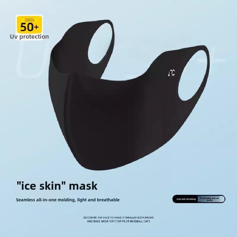 UPF50+ 3D Eye Protection Ice Silk Sunscreen Mask – Washable, Anti-UV Summer Fashion