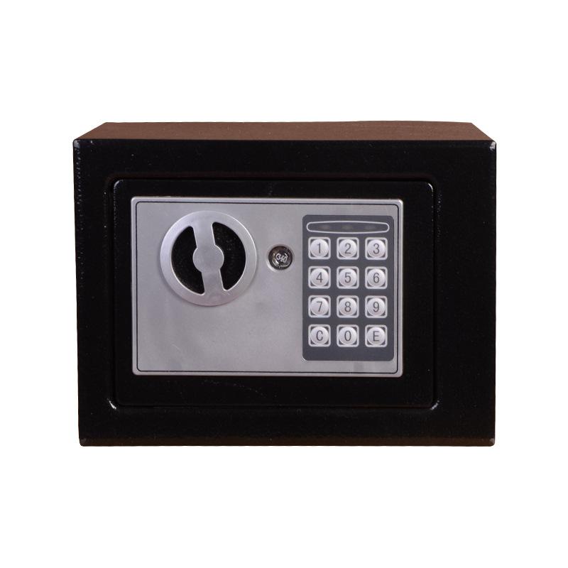 Digital Safe Small Household Mini Steel Safe Currency Vank Safe Deposit Box with Key to Safely Store Cash Jewelry or Documents чёрный
