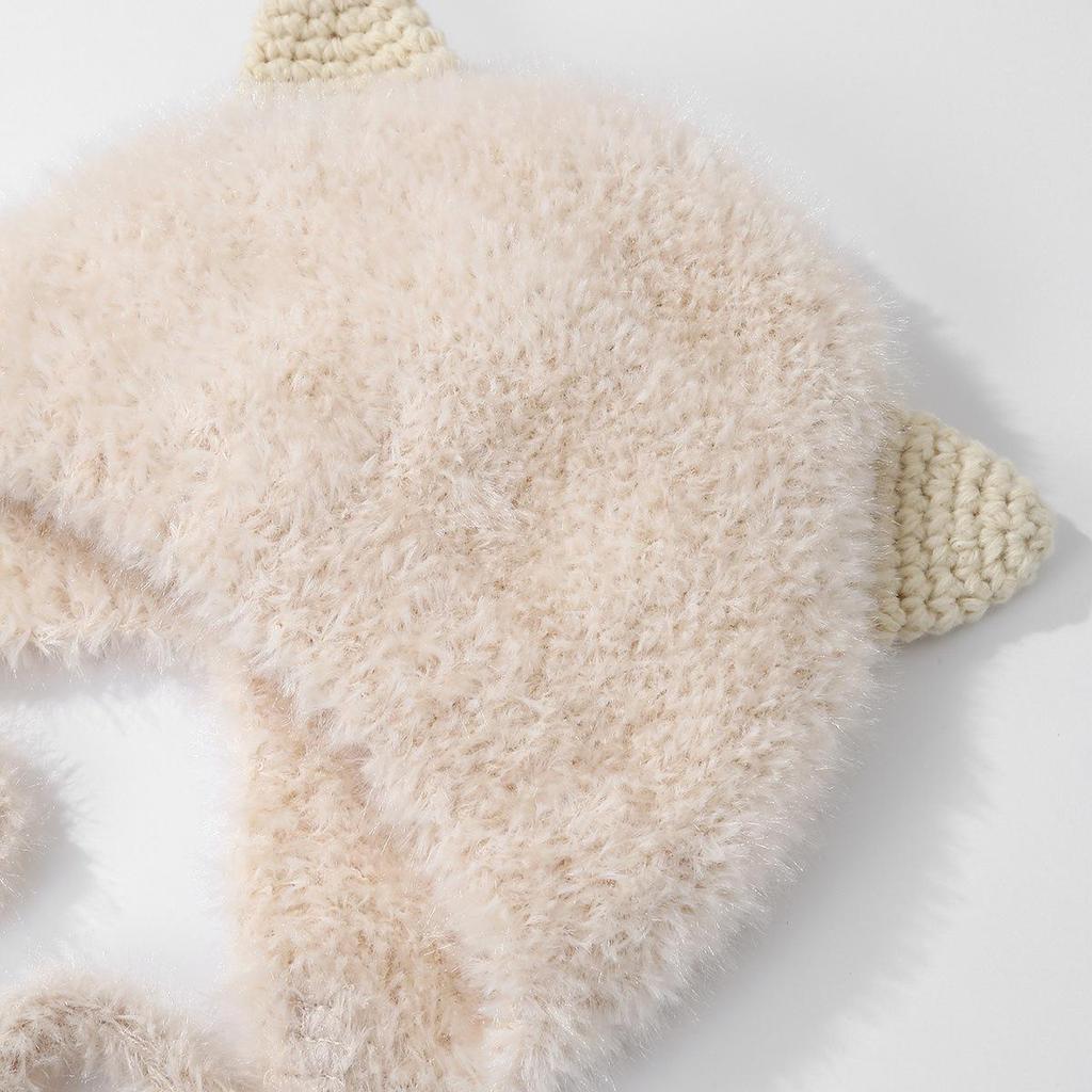Unisex Baby Plush Ear Protection Hat - Warm, Windproof Autumn/Winter Pullover