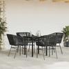 VidaXL Ensemble à manger de jardin et coussins 5 pcs noir rotin verre, ensemble de salle à manger d'extérieur, meuble de 3334612