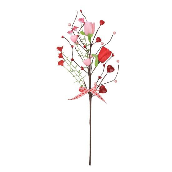 Valentines Day Decorations Red Heart Berries Picks Artificial Valentines Day Floral Cuttings for Home Office Wedding Anniversary Party Decor Romantic