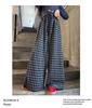 Girls' Plaid Wide-Leg Pants 2025: New Children's Loose Spring & Autumn Casual Straight-Leg Trousers for Big Kids