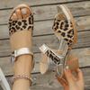 Fashion Leopard Print Thick Heeled Sandals Women Lightweight Ankle Strap Summer Gladiator Shoes Woman Comfort High Heel Platform Sandles