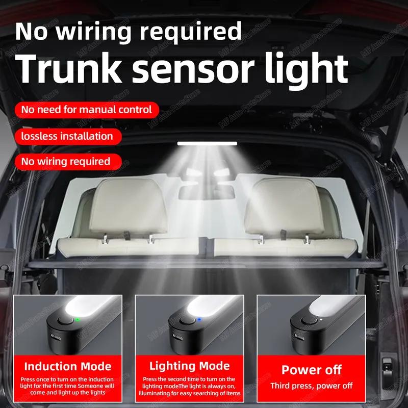 Car Trunk Sensor Light Automatic Truck Lighting Auto Ceiling Lamp USB Charging Car Dome Light LED Car Lamp For Auto Roof Luggage