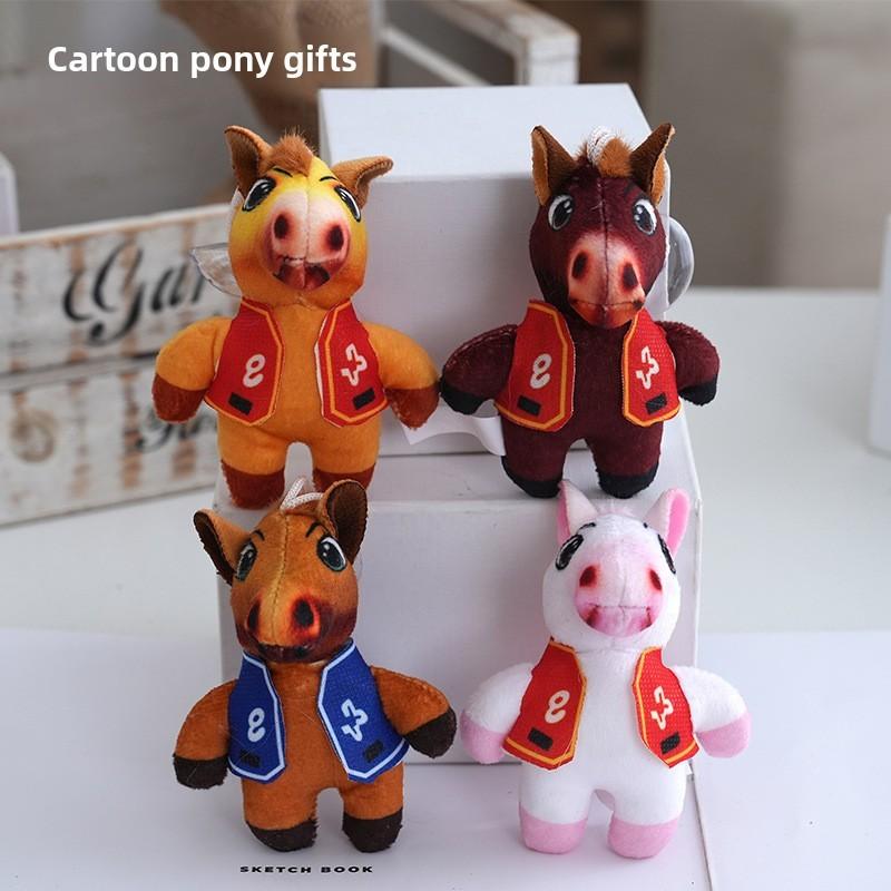 Soft Pony Plush Toy Stuffed Animal With Pp Cotton Filling For Kids Decor Room