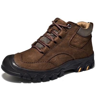 Genuine Leather Men Shoes Waterproof Outdoor Men Boots Comfortable Men Walking Hiking Shoes