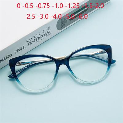 0 -0,5 -0,75 Bis -6,0 Blaulichtfilternde Katzenaugen-Korrekturbrille Mit Federbügel Myopie Photochrome Brille