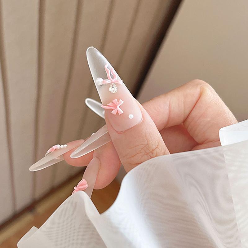 50Pcs Colored Bow Nail Charms Nail Art Tie Decoration Kawaii Accessories Manicure Design Supplies