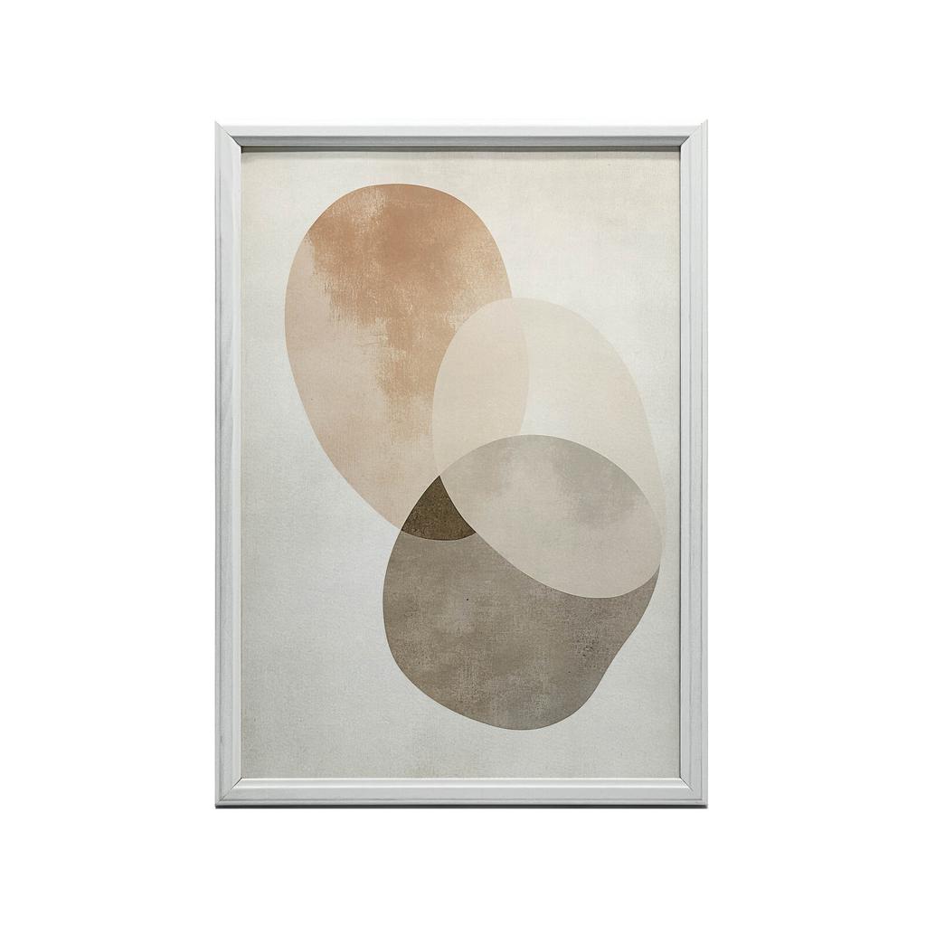 Abstrakcyjne Koła - Minimalistyczna Sztuka Abstrakcyjne Koła - Minimalistyczna Sztuka, 30X40 Cm, Rama Drewniana Ciemny Brąz, Papier Matowy 230 Gsm