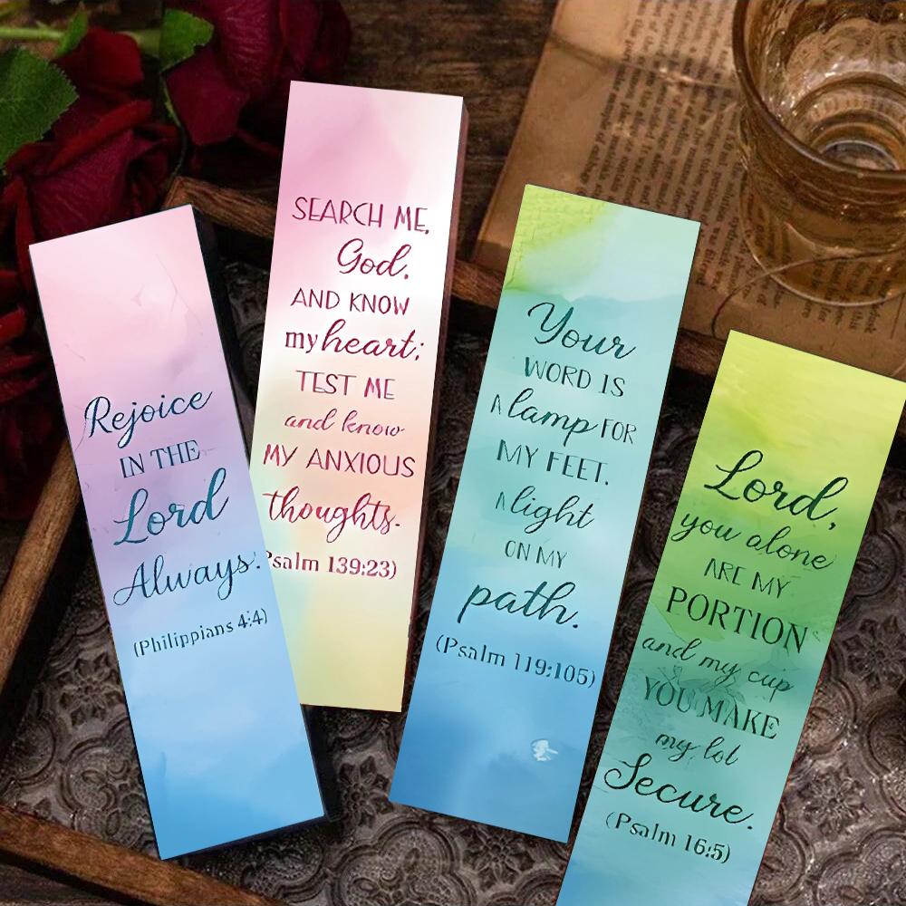 30PCS Watercolor Bible Cards Bookmark Home Decorative Students Stationary Labeled Design DIY Gift Community Creative Bookmarks