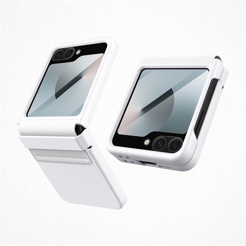 Matte Wrist Strap Hinge Full Protection Hard Case for Samsung Galaxy Z Flip 7 FE / 6 Folding Wristband Cover With Tempered Glass