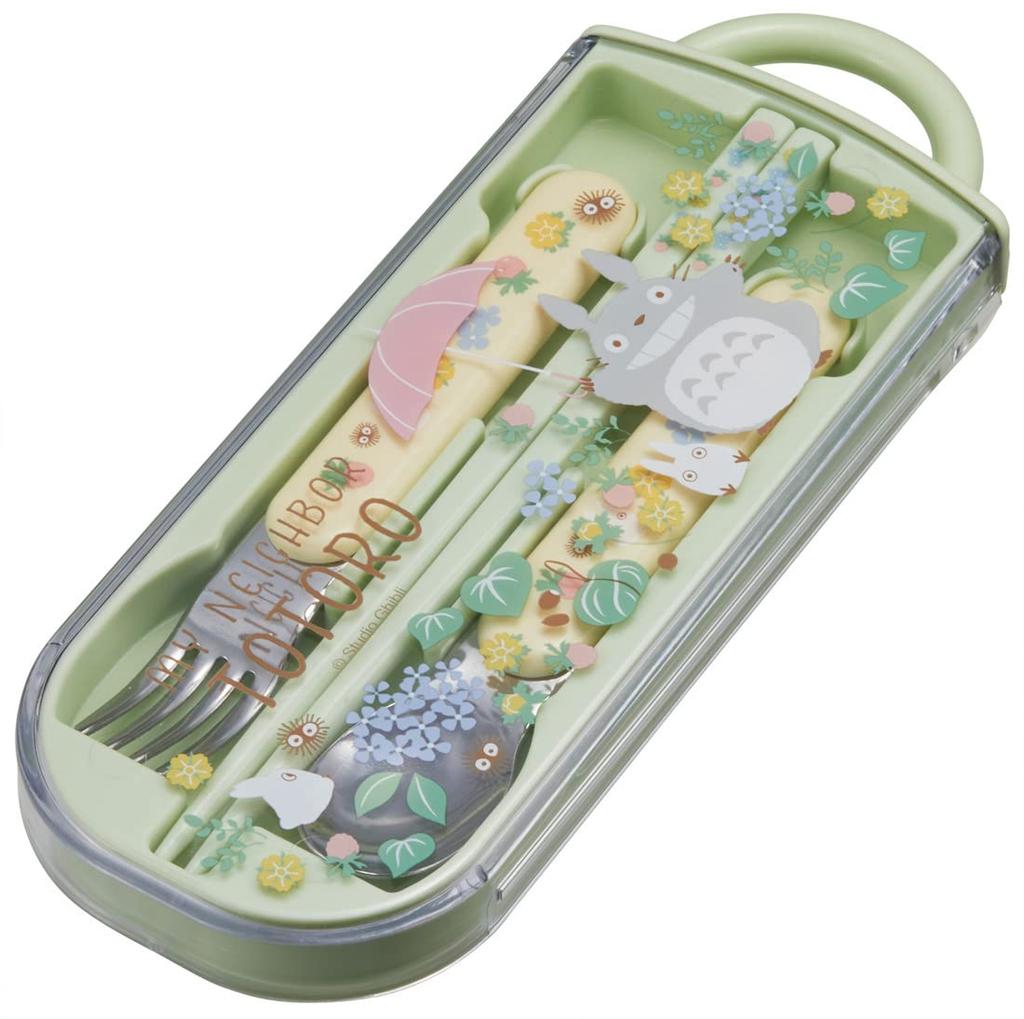 Skater Antibacterial Slide Trio Set Perfect for Lunch and and Sanpomichi Made In Japan Children's (TACC2AG-A) - Boxes, Chopsticks, Spoon, Fork,