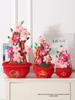 New Year Desktop Peach Blossom and Orange Tree Ornaments for Spring Festival Decor