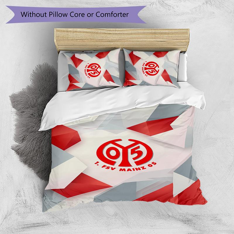 Mainz FC Printed 3PCS Bedding Set Breathable Duvet Cover with Pillowcases Decorative Bed Linen for Bedroom Home
