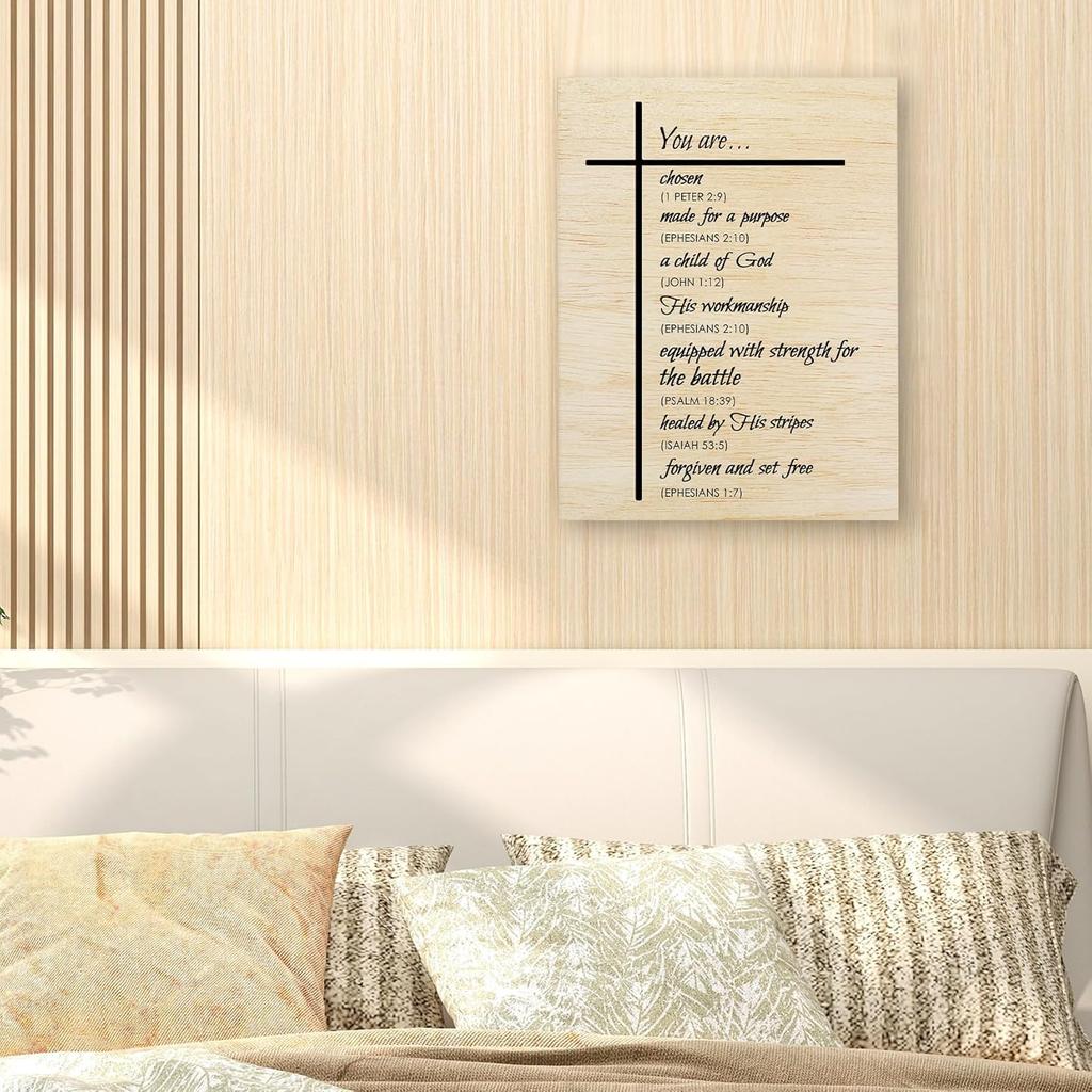 WODMIS Bible Verses Christian Wall Decor Framed Canvas Art - Scripture Religious Home Decorations for Living Room, Bedroom - pirational 11x14 Wall