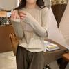 Round-neck Loose Knitted Sweater for Women Tweed Casual Sweater for Women Fashionable and Versatile Long-sleeved Pullover for Autumn and Winter