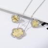 Top Quality Women Girls Five Leaf Flower Set Necklace Earrings Fashion Luxury Natural Stone Shell Set High Quality Zircon Gifts