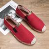 Men's Casual Fisherman Espadrilles Breathable Canvas Slip-on Shoes Flat Bottom Flats for Daily Walking Shopping Fashion Style