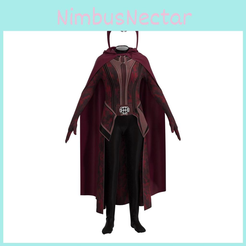 Ous Scarlett Witch Role Play Costume For Adult Children Jumpsuit Headdress And Cloak Included