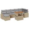 VidaXL Ensemble de salle à manger de jardin de 8 pièces avec coussins beige poly rattan acacia 3349615