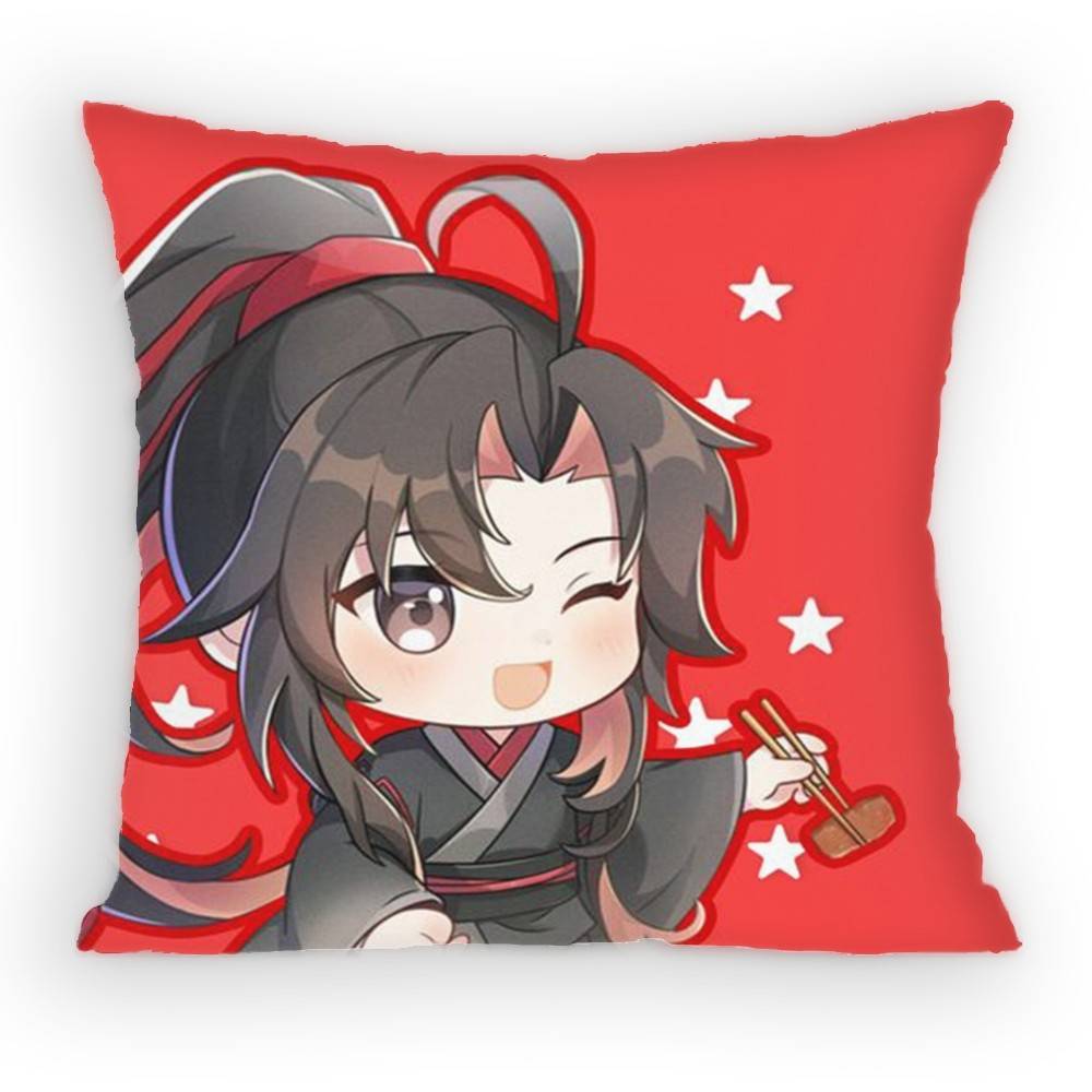 

Grandmaster of DDemonic CCultivation PillowCase Antidustmite Pillowcase Invisible zipper silky short plush Sofa cushion cover 30x30 cm
