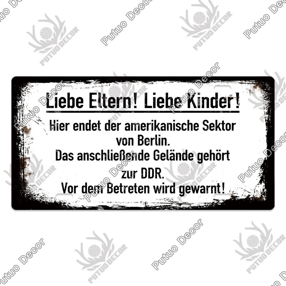 Putuo Decor Deutsche Kriegsgeschichte Vintage Metallschild mit Nummernschild-ähnlichem Design - Ideal für Garagen- und Heimwanddekoration