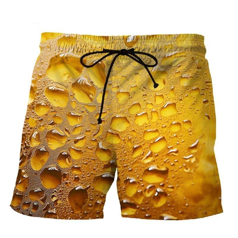 

3D-принт забавные пивные пляжные шорты для мужчин хип-хоп крутые свободные шорты летняя мода повседневные плавки мужская одежда S