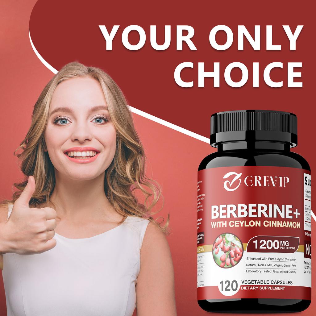 GREVIP Is Rich In Berberine Hydrochloride and a Ceylon Cinnamon Blend, with 1200 Mg Per Serving. It Is All-natural and Suitable for Adults.