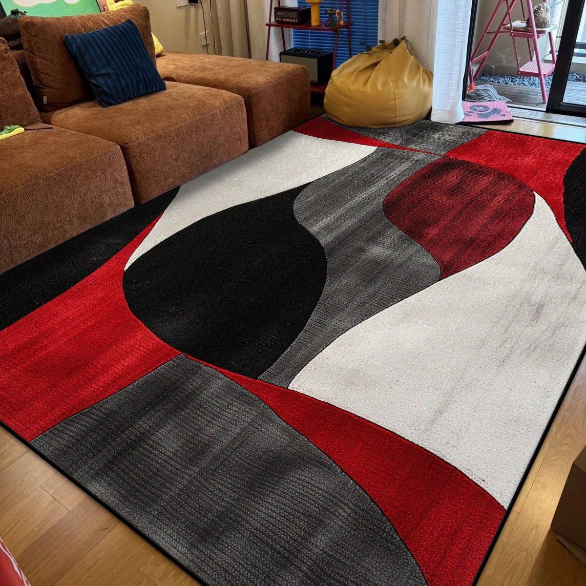 

Modern Abstract Area Rug Large Size Washable Non-Slip Carpet for Living Room Bedroom Floor Mat Soft Plush Home Decor 80x120cm