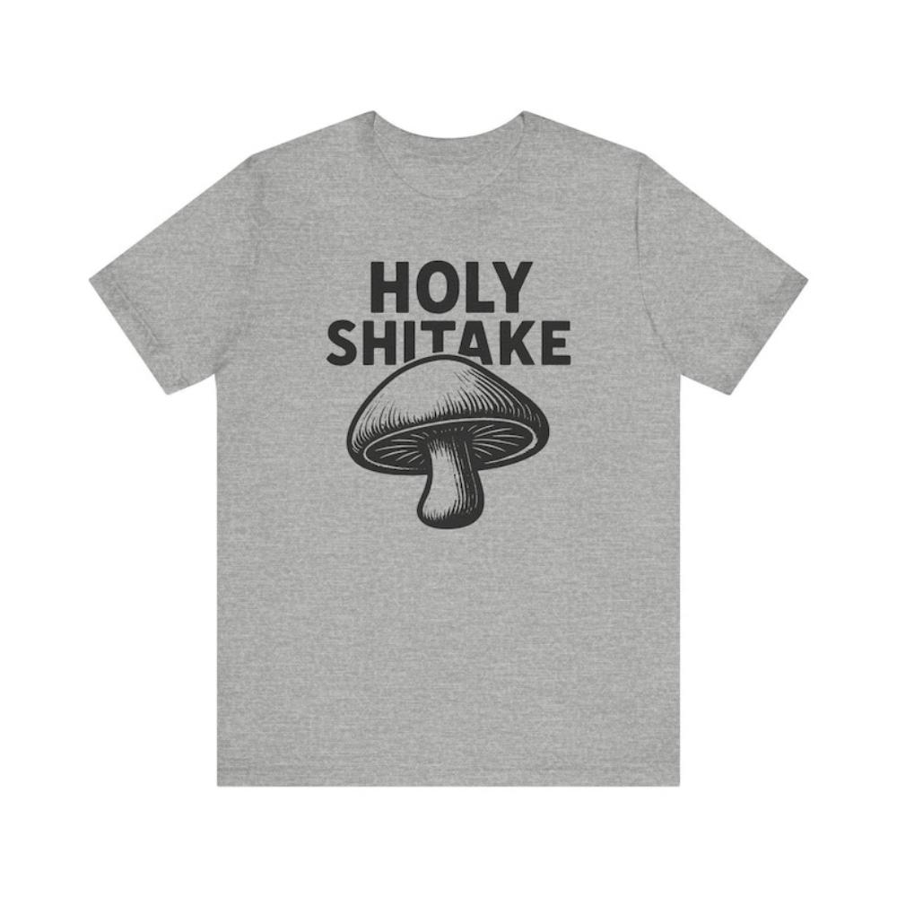 Holy Shitake TShirt Funny Vegan Mushroom Pun Tee Vegetarianisminspired Gift Clothing Men Women Hip Hop Casual Cotton Tops