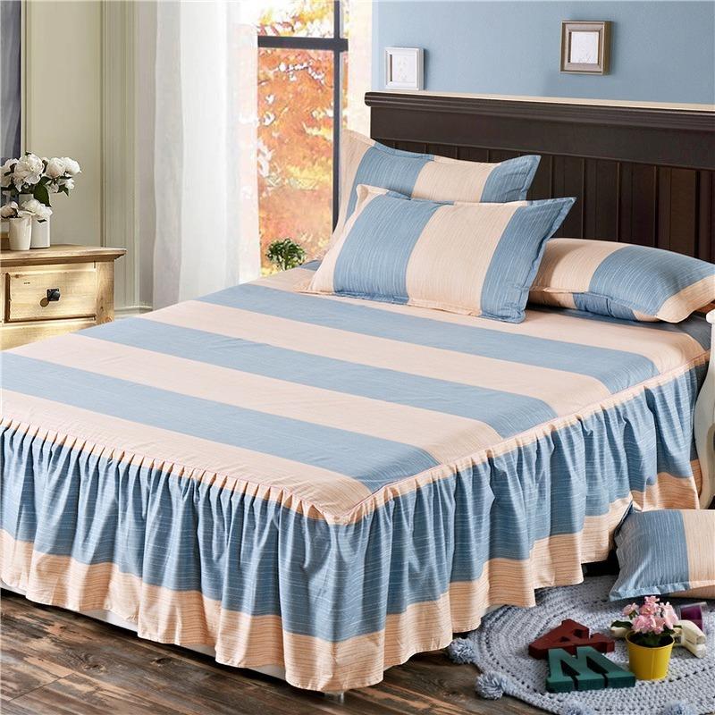Bed Skirt Anti-dirty Sheet Bedspread Printed Elastic Band Bedclothes Queen King Skin-friendly Beds Protector Bedroom Space Decoration