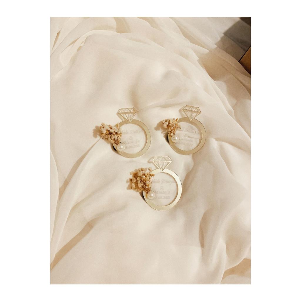 Goldfarbener Solitär-Magnet, 50 Stück, Versprechen, Verlobung, Hochzeit, Henna, besonderer Tag, Ornamente