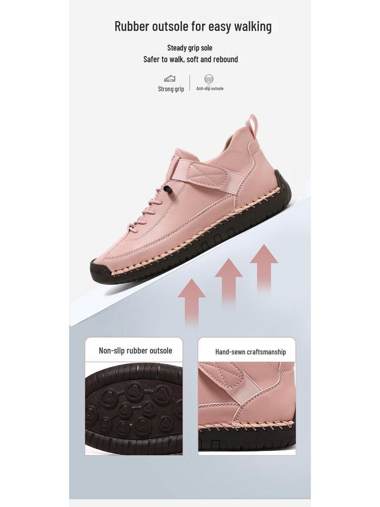 Hand-Stitched Women's Soft Sole Flat Shoes for Autumn/Winter