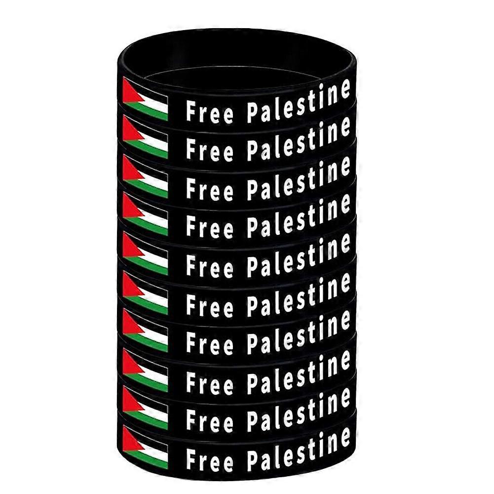 Free Palestine Bracelet with Palestinian Flag Silicone Protest Bracelet
